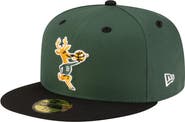 New Era Men's New Era Hunter Green/Black Milwaukee Bucks 80s Throwback 59FIFTY Fitted Hat