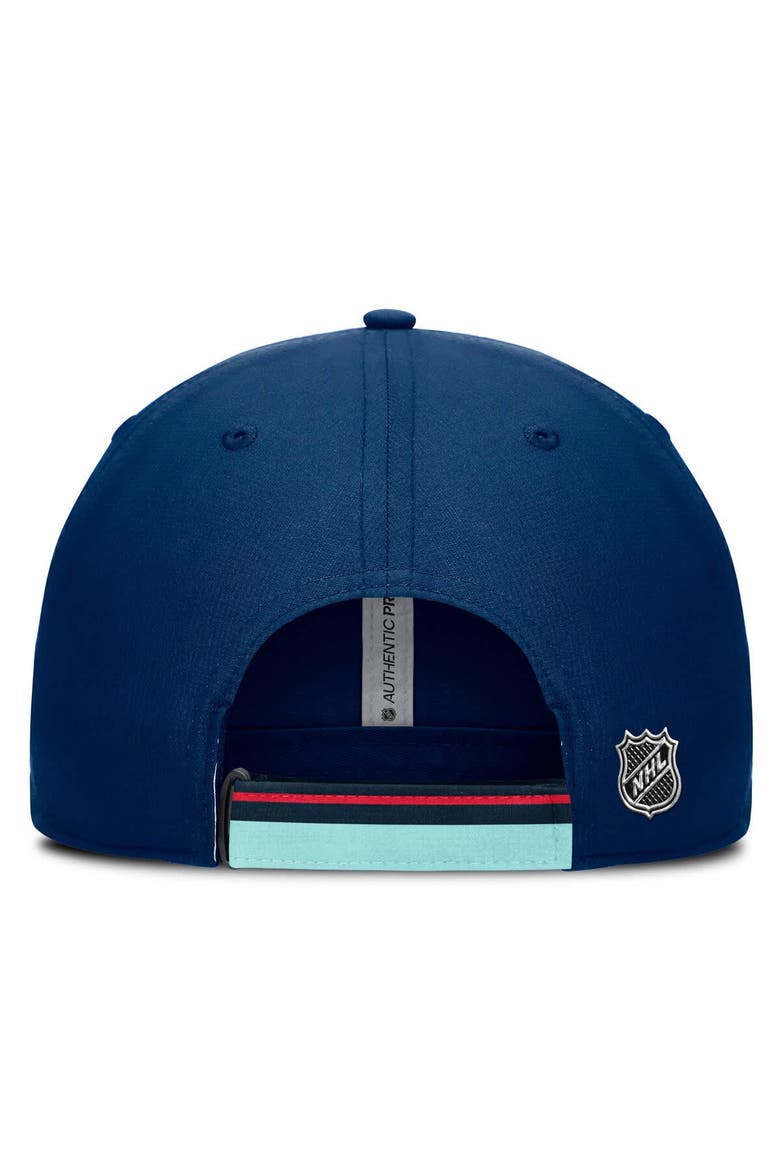 Men's Fanatics Deep Sea Blue/Light Blue Seattle Kraken Authentic Pro Ripstop Adjustable Hat, Alternate, color, Navy