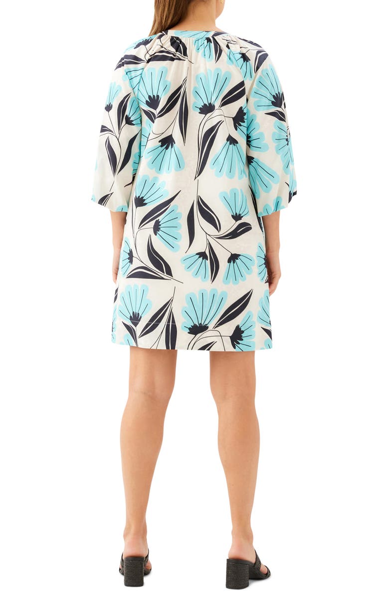 Karen Kane Puff Sleeve Cotton Peasant Minidress, Alternate, color, Print