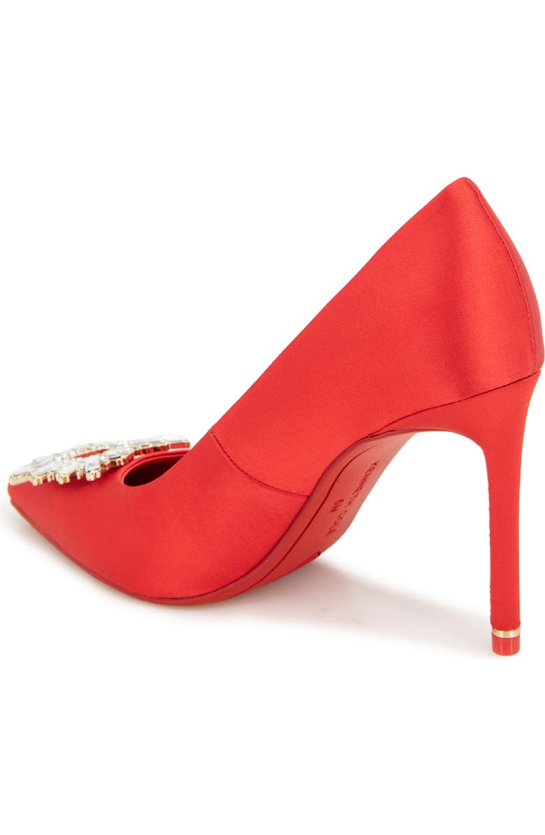 Kenneth Cole New York Quinnly Jewel Pointed Toe Pump, Alternate, color, Fuego Satin