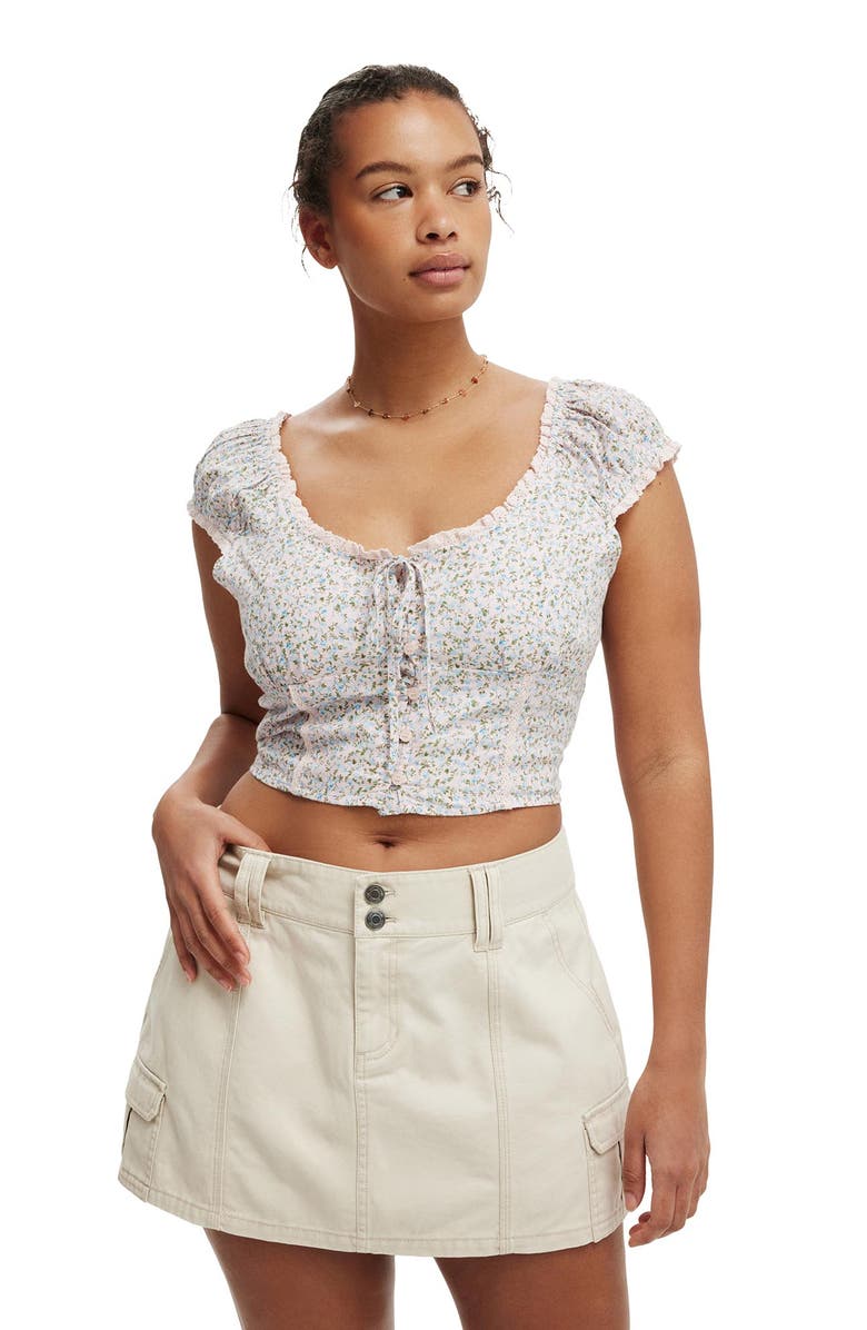 Cotton On Benny Cargo Skirt, Alternate, color, Ecru