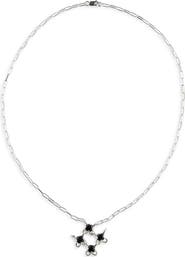 SHANA CAVE Mini Gem Fabric Pendant Necklace