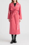 NVLT Embroidered Belted Trench Coat
