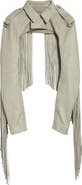 Rick Owens Fringe Leather Microbiker Jacket