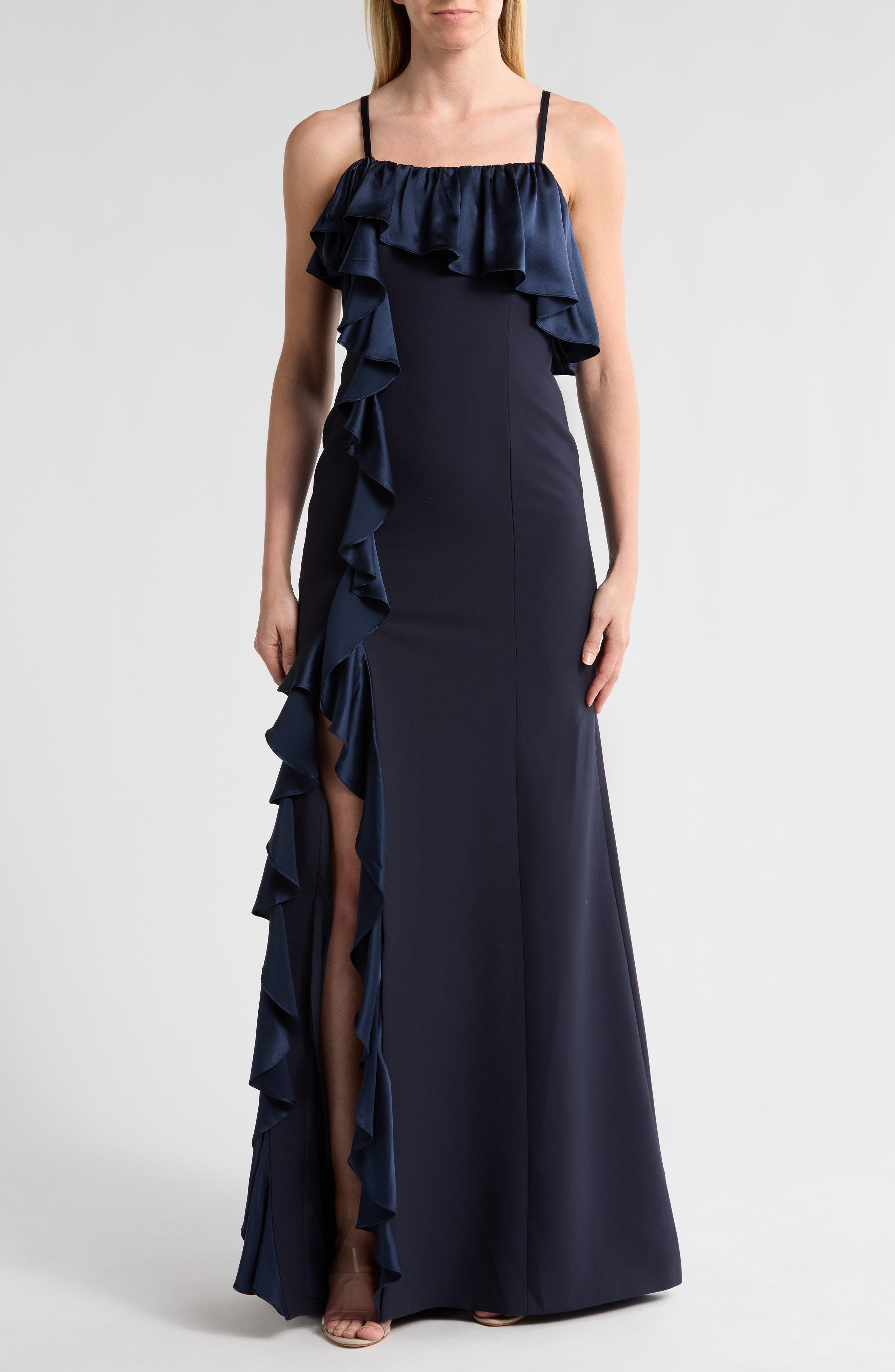 Cinq à Sept Curtis Ruffle One-Shoulder Gown