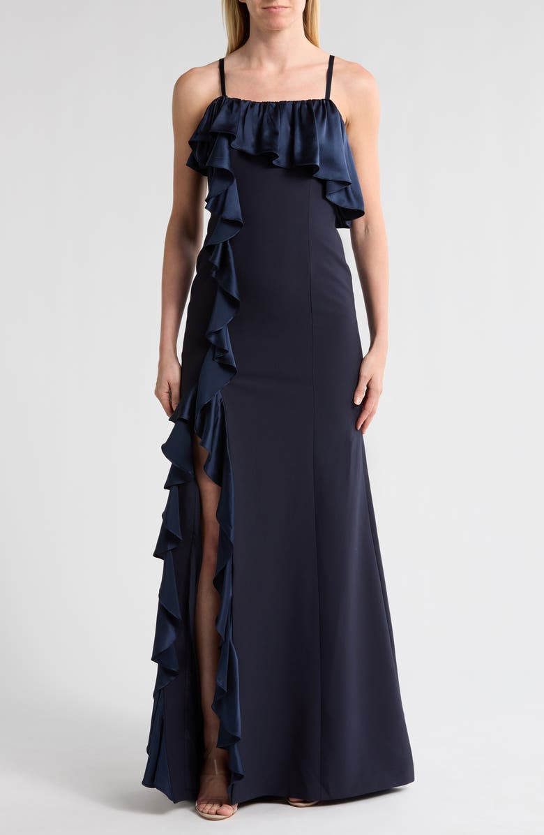 Curtis Ruffle One-Shoulder Gown