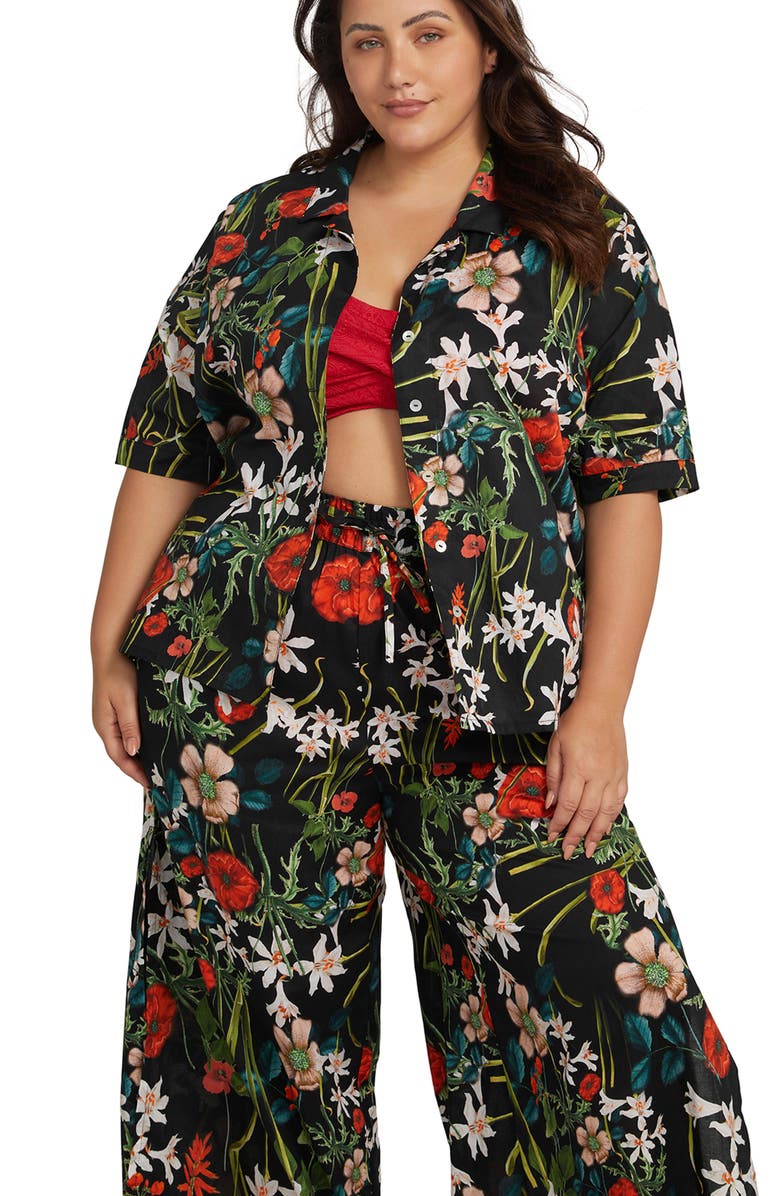 Artesands Grainger Floral Cover-Up Pants, Alternate, color, Black