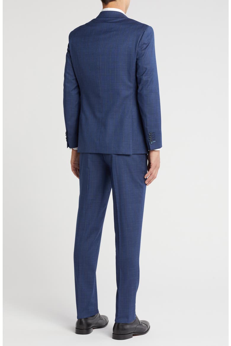 Two-Button Flat Front Suit, Alternate, color, BLUE