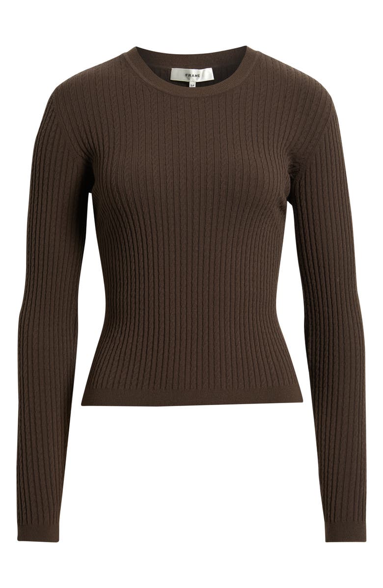 FRAME The Fine Cable Sweater, Alternate, color, Coffee