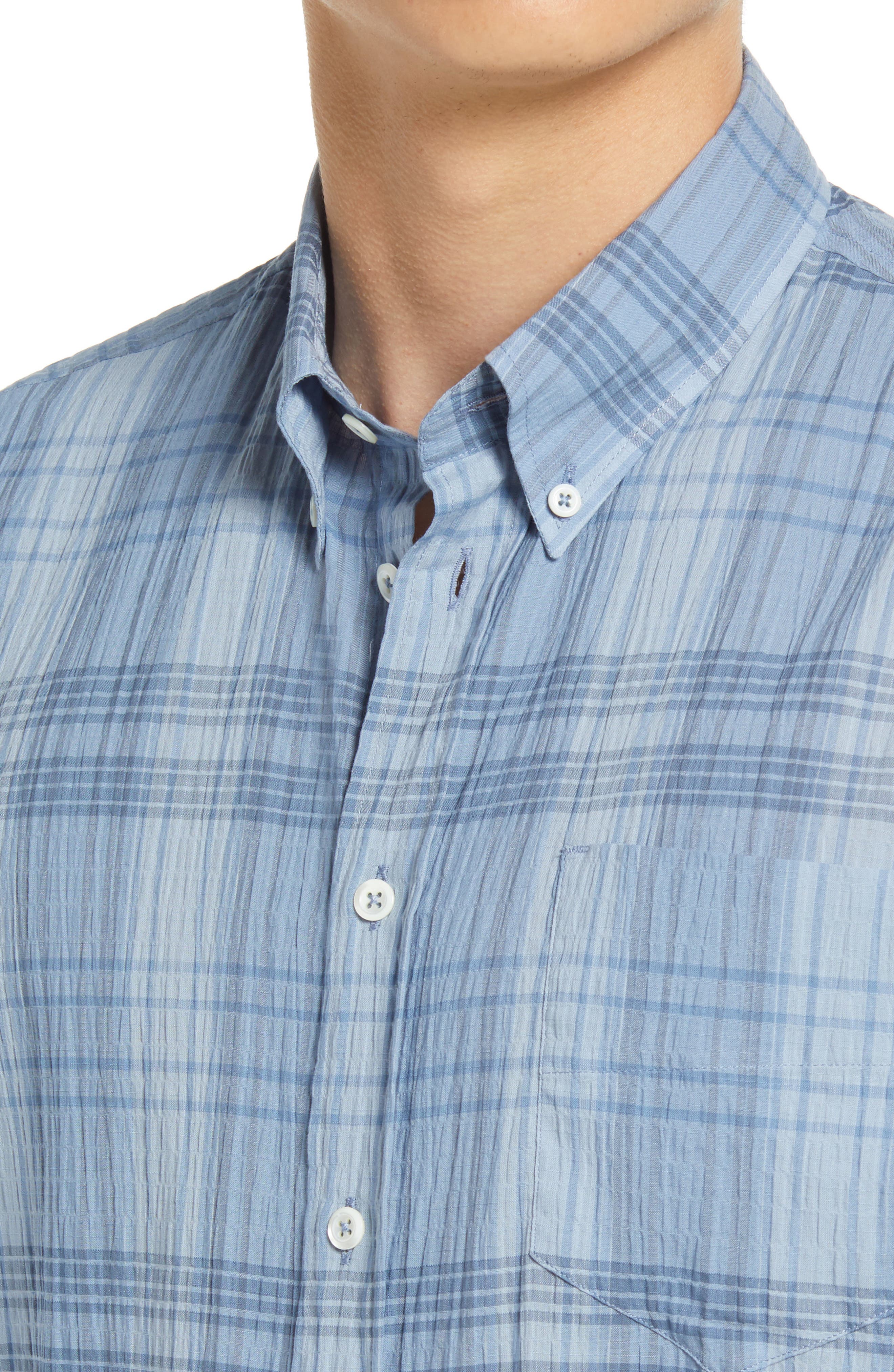 Billy Reid Offset Pocket Check Button-Down Shirt (Men) | Nordstrom
