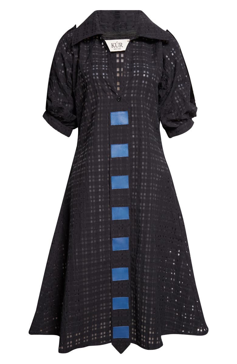 KÚR Patch Panel Midi Dress, Alternate, color, Black
