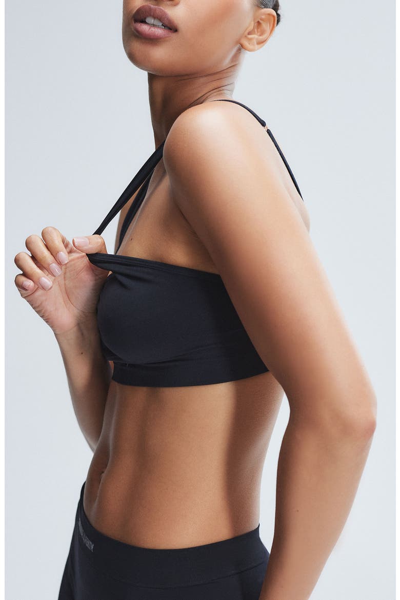 Seamless Scoop Neck Bralette, Alternate, color, BLACK CAVIAR