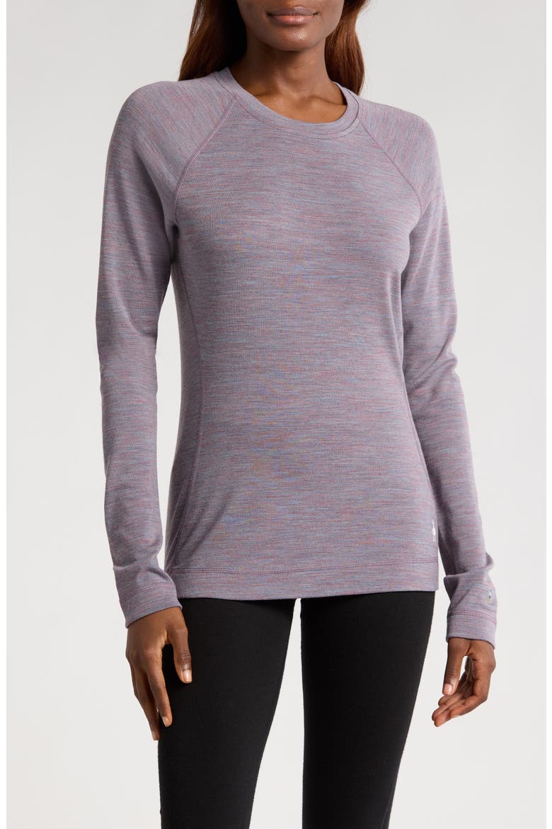 Merino 250 Base Layer Crew Top, Main, color, CHALK VIOLET HEATHER