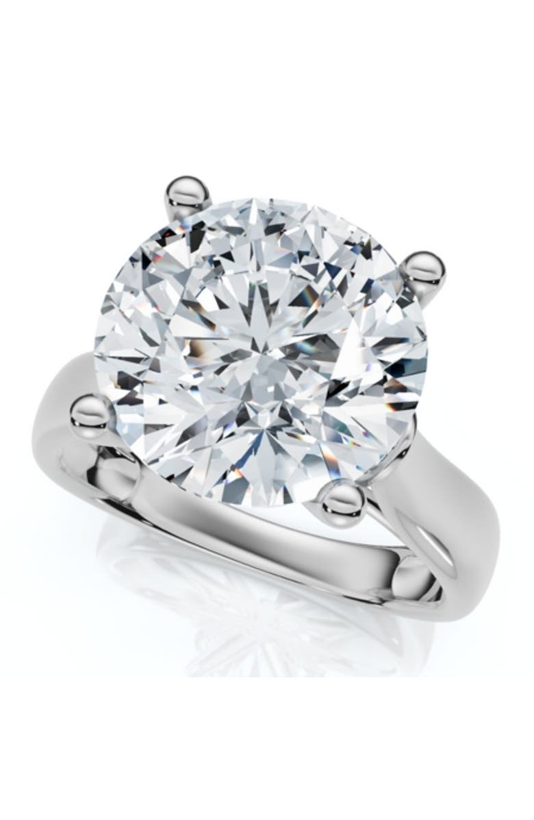 Bliss Diamond Certified 4 1/3Ct Round Diamond Engagement Ring With Accents 14k Gold Lab Grown, Main, color, 14K White Gold