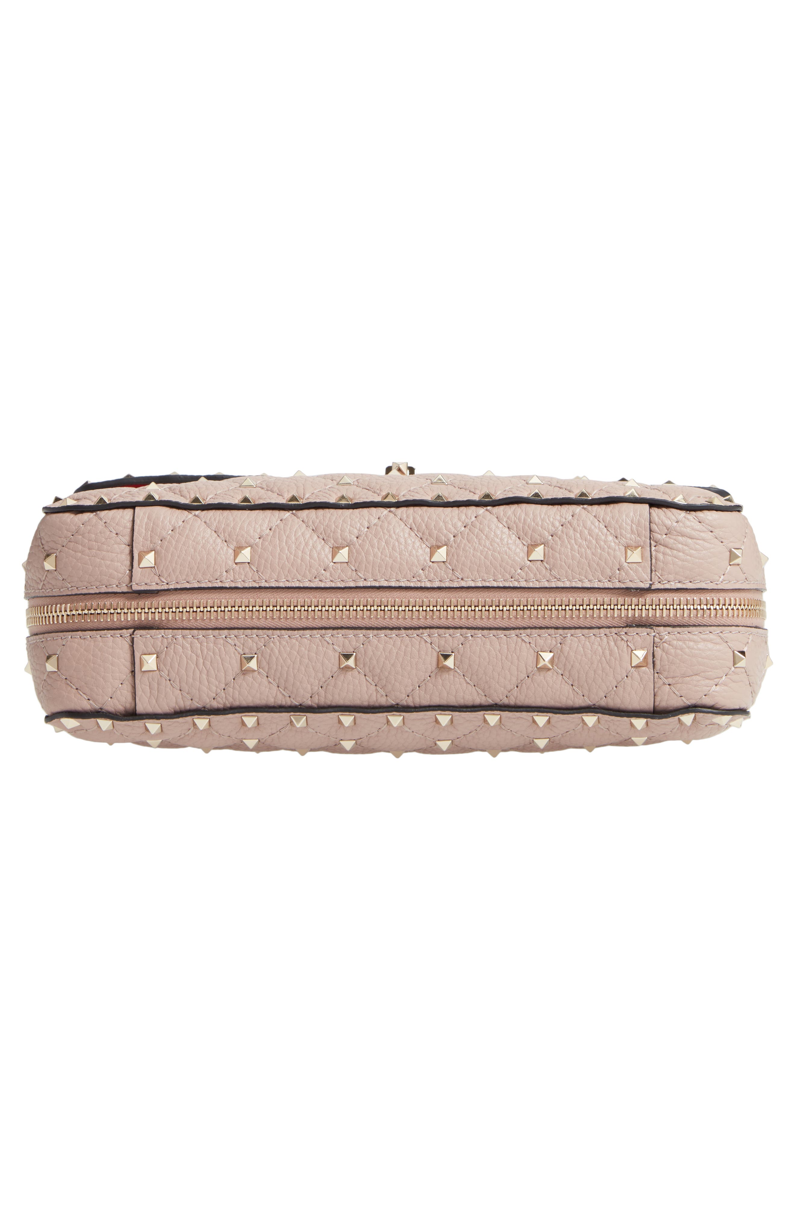 Valentino Garavani Spike Up Matelassé Calfskin Leather Shoulder Bag, Alternate, color, 