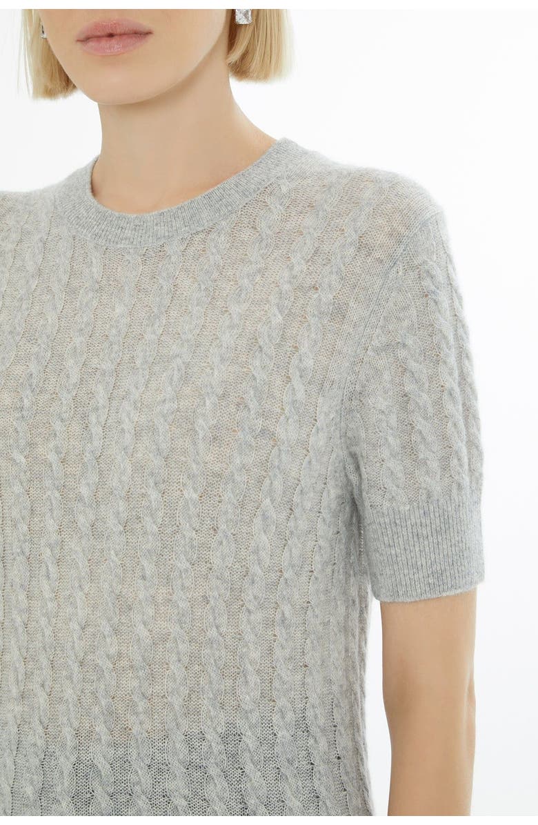 Gizia Crew Neck Short Sleeve Sweater Grey, Alternate, color, Grey