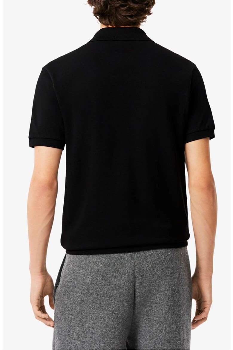 Classic Fit Embroidery Detail Cotton Piqué Polo, Alternate, color, BLACK