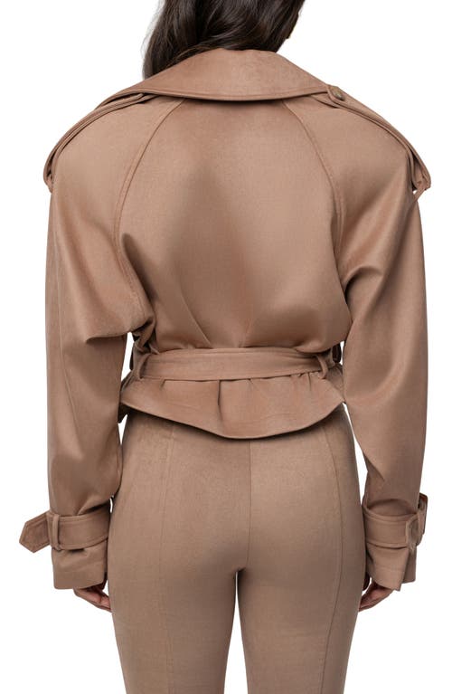 Jluxlabel Latte Belted Crop Jacket In Neutral