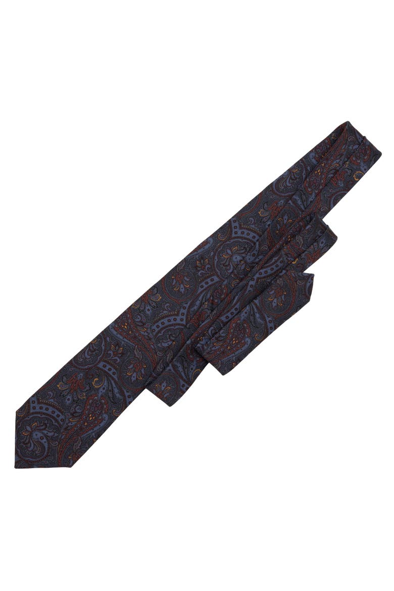 Marsala - Printed Madder Silk Tie for Men, Alternate, color, Blue