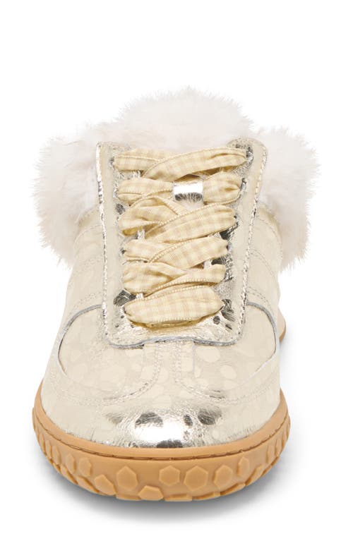 Dolce Vita Izzey Faux Fur Sneaker In Silver