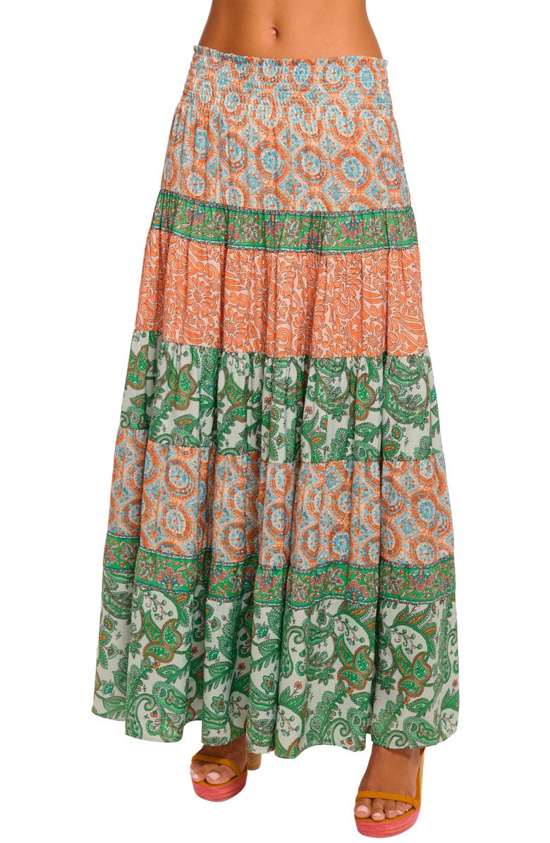Ramy Brook Dorotha Mixed Print Maxi Skirt, Main, color,