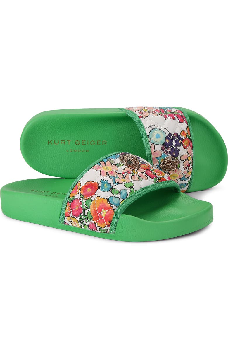 Kurt Geiger London Meena Eagle Slide Sandal, Alternate, color, Green/ Open White