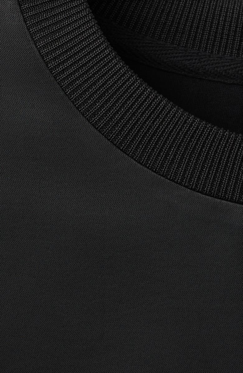 MANGO Crop Satin T-Shirt, Alternate, color, Black