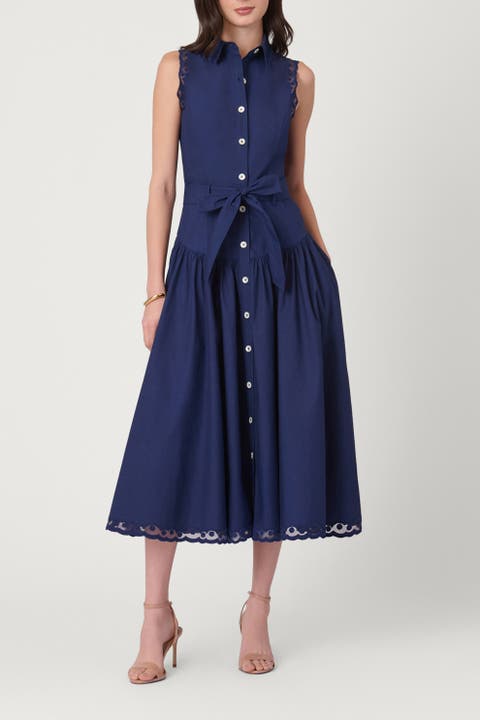 Cotton Mesh Detail Bradley Dress