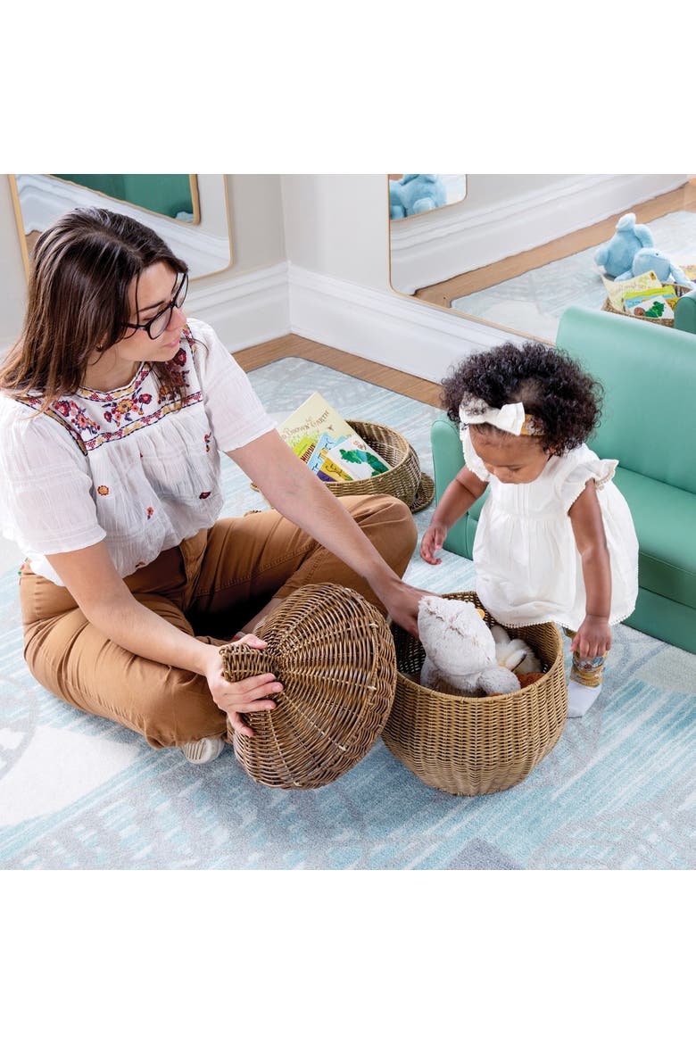 Acorn Washable Wicker Floor Basket, Alternate, color, Brown