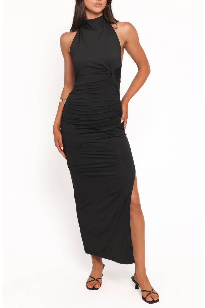 Hansen Halter Midi Dress, Main, color, BLACK
