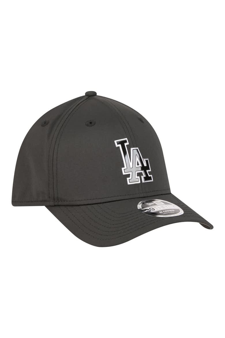 Men's New Era  Black Los Angeles Dodgers Metallic 39THIRTY M-Crown Flex Hat, Alternate, color, Black