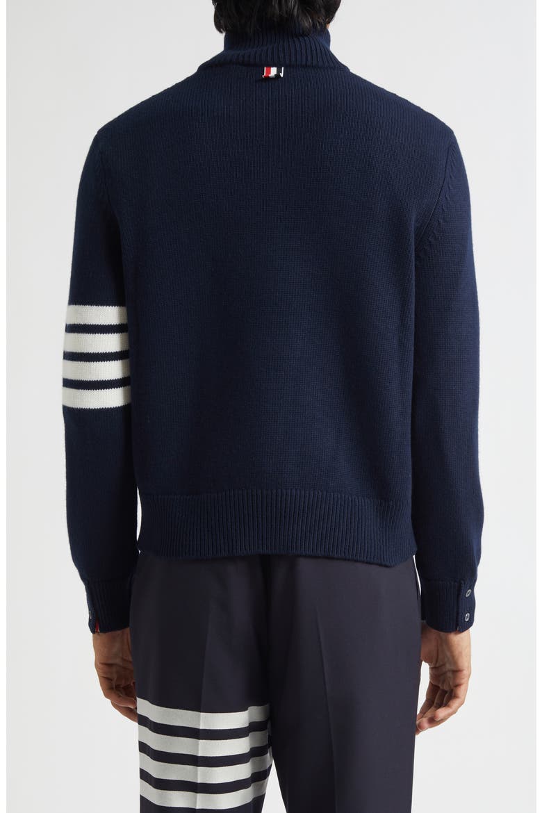 4-Bar Jersey Stitch Virgin Wool Half Zip Sweater, Alternate, color, NAVY