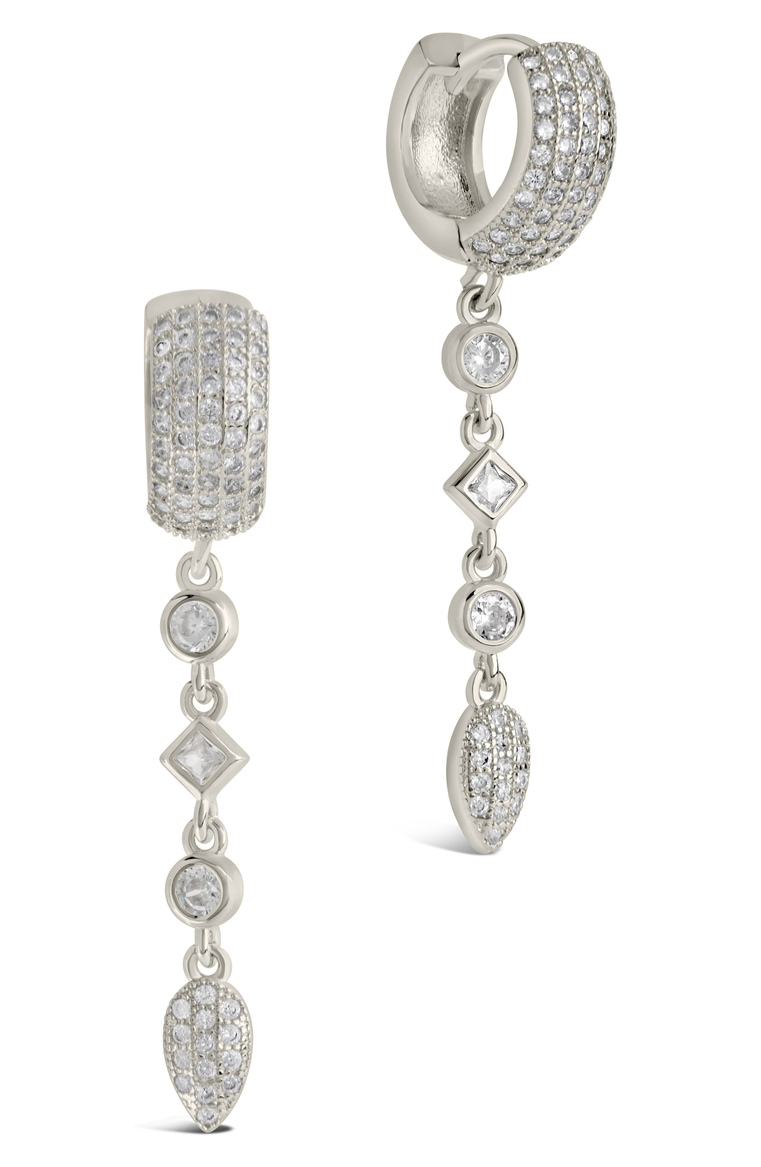 Sterling Forever Malin Drop Hoop Earrings