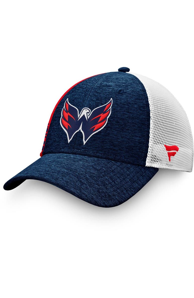 FANATICS Men's Fanatics Branded Navy Washington Capitals Authentic Pro Locker Room Trucker Snapback Hat, Main, color,