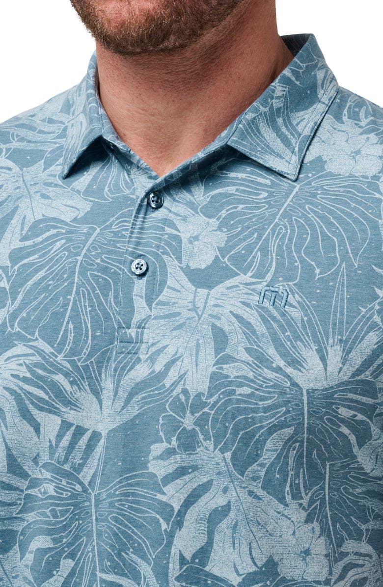 TravisMathew Secret Laguna Leaf Print Polo, Alternate, color,