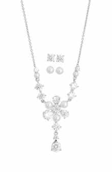 Nadri Pendant Necklace & Stud Earrings Set