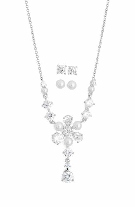 Nadri Pendant Necklace & Stud Earrings Set