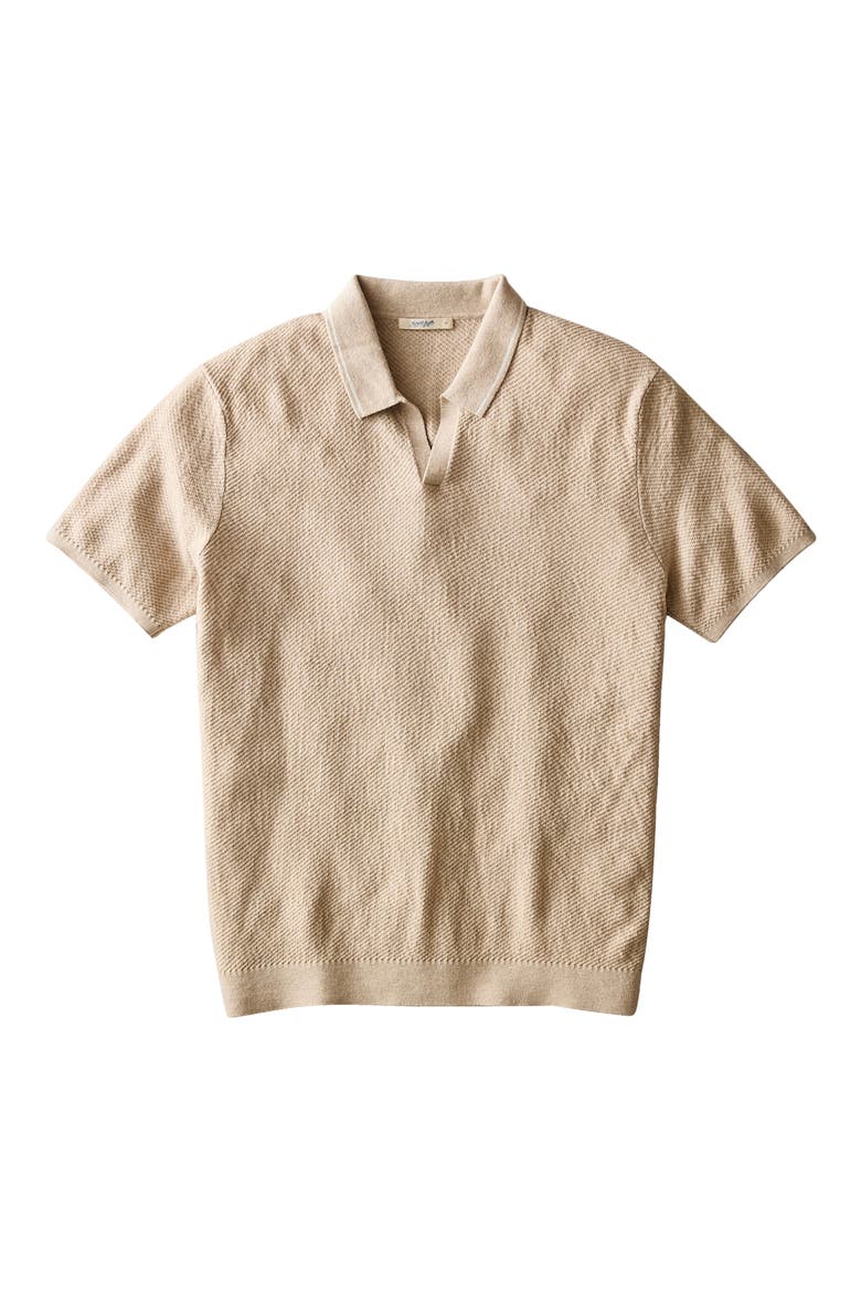 Greyson Short Sleeve Polo Sweater, Alternate, color, TAUPE