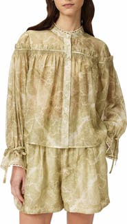 AllSaints Delphine Paisley Button-Up Shirt