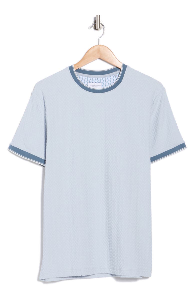 DENIM AND FLOWER Textured Crewneck T-Shirt, Alternate, color, Light Blue