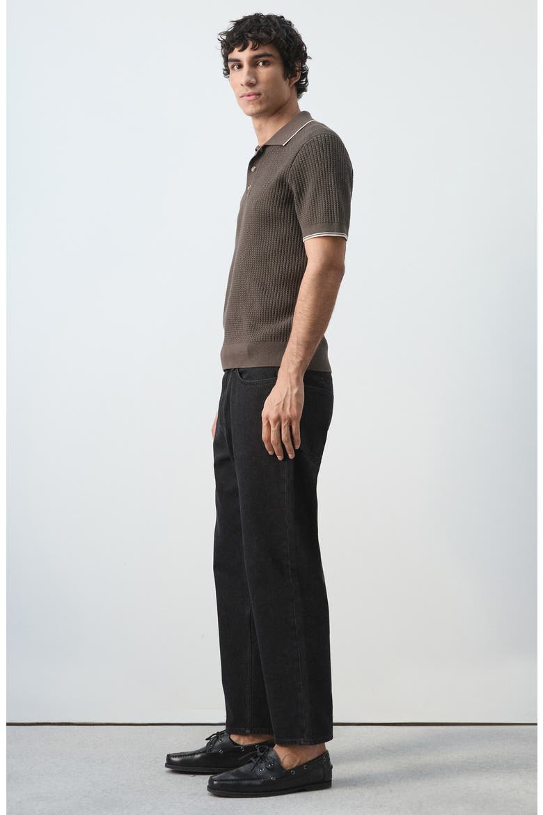 Fine Knit Herringbone Polo, Alternate, color, CHOCOLATE
