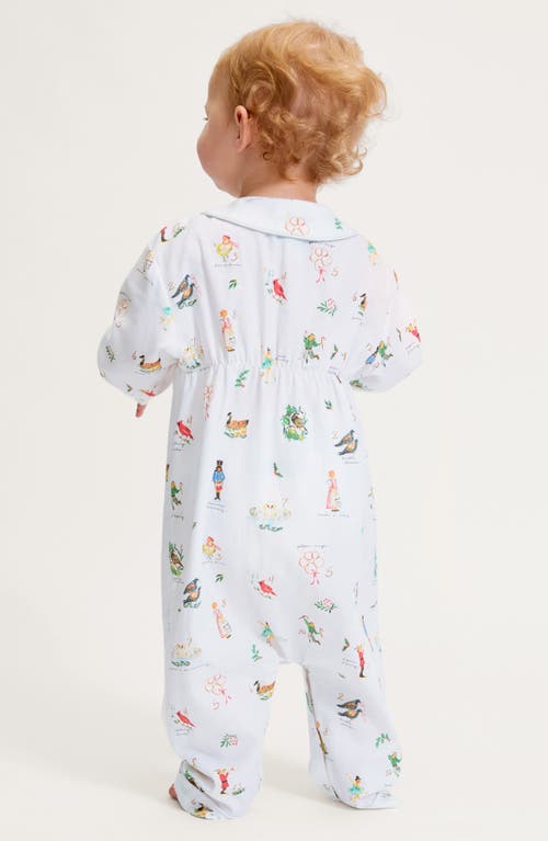 Petite Plume Cambridge 12 Days Of Christmas One-piece Brushed Twill Pajamas In White