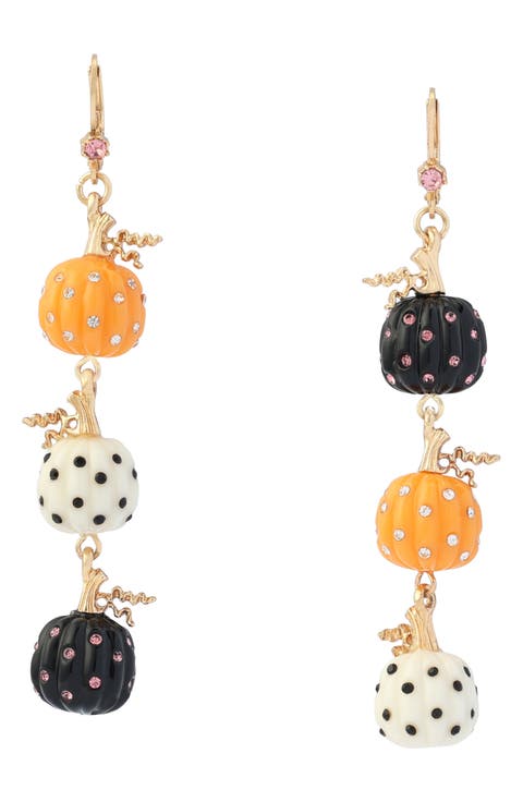 Pumpkin Linear Drop Earrings