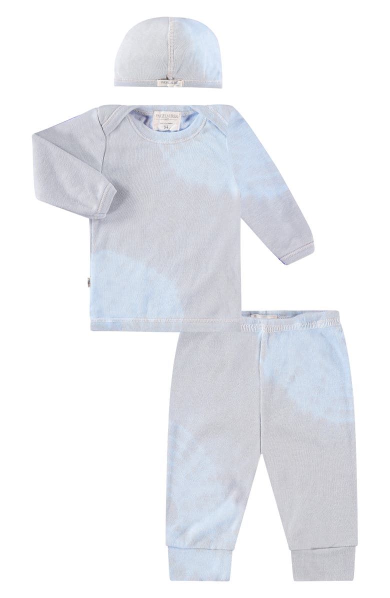 PAIGELAUREN Ribbed Top, Joggers & Cap Set, Main, color, Stone