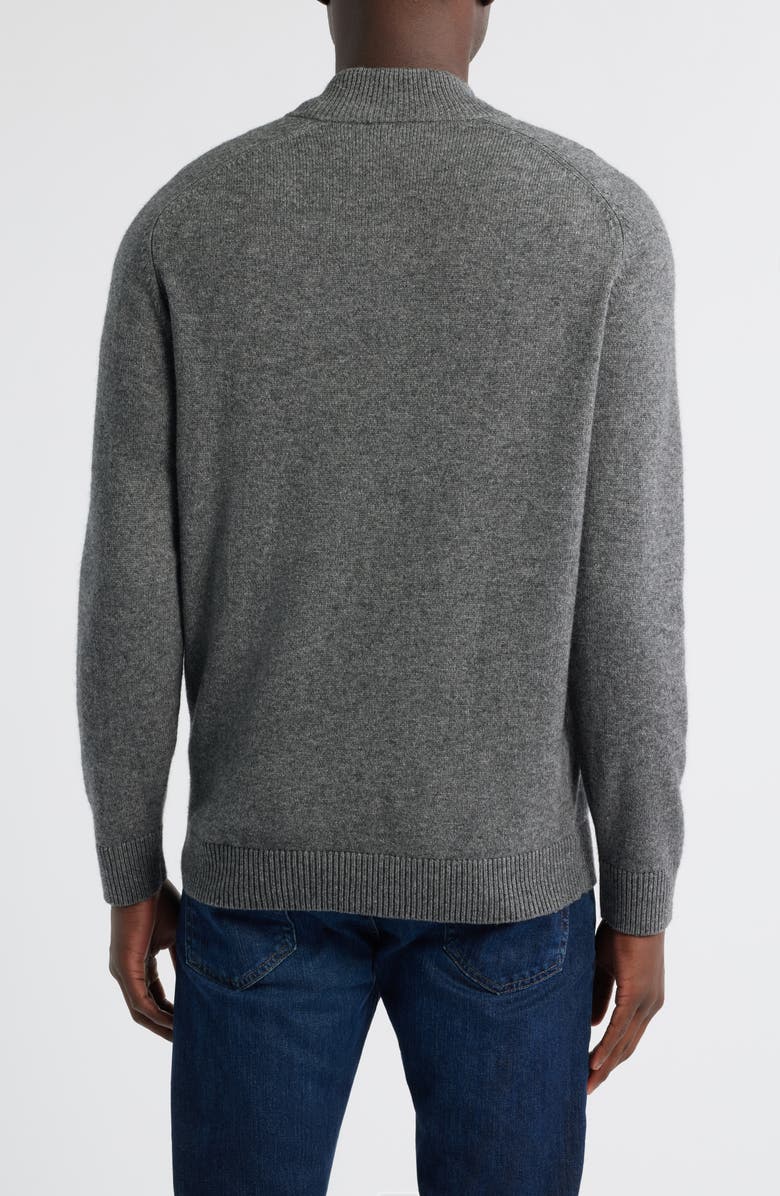 Peter Millar Crescent Wool Blend Quarter Zip Sweater, Alternate, color, Oslo Grey