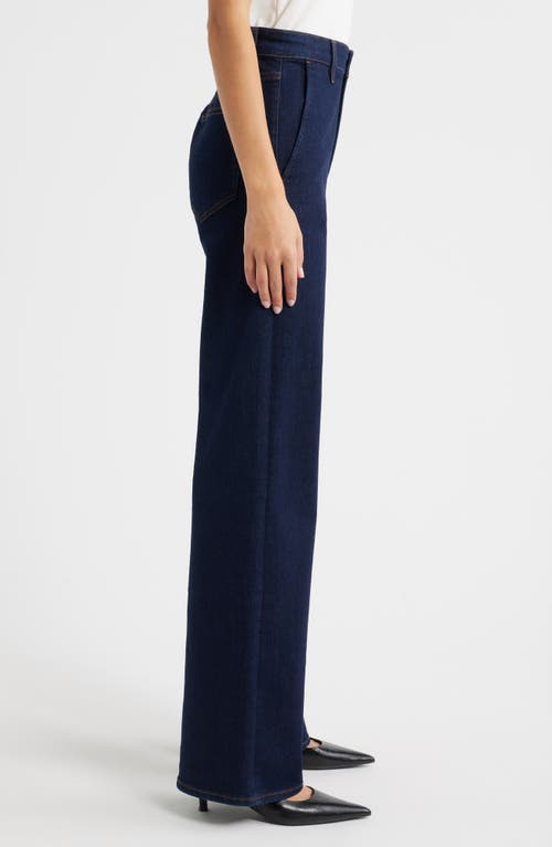 Frame The High Waist Straight Leg Trouser Jeans In Blue