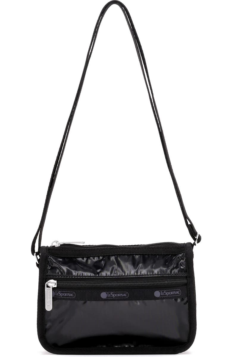 LeSportsac Mini Shine Classic Hobo Bag, Main, color, Black Shine
