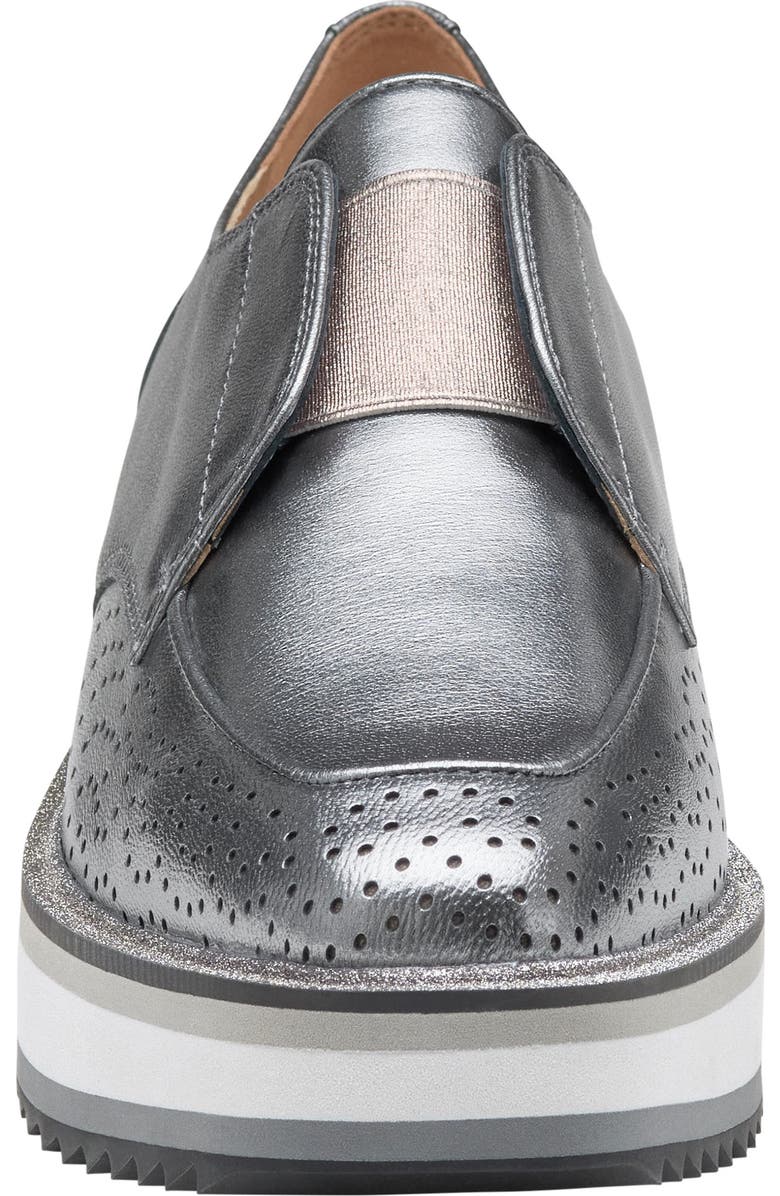 Johnston & Murphy Gracelyn Platform Wedge Derby, Alternate, color, Pewter Metallic Sheepskin
