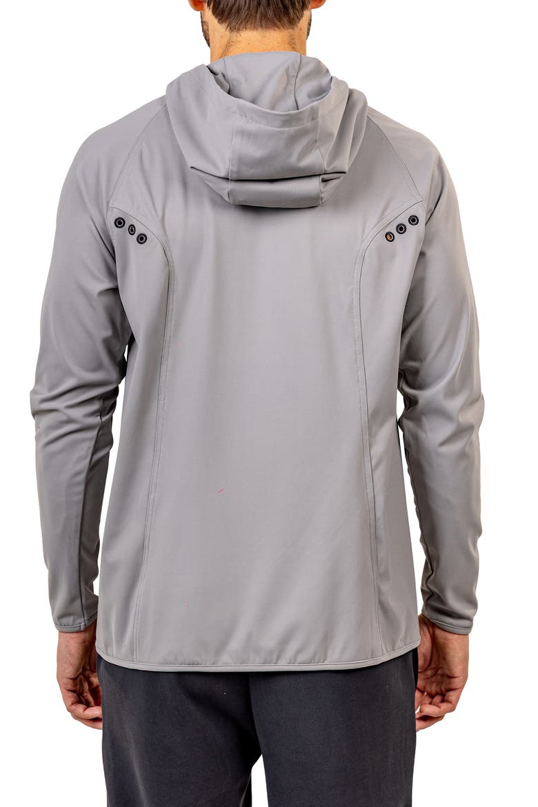 Athletic Full Zip Hoodie Sweater, Alternate, color, GREY