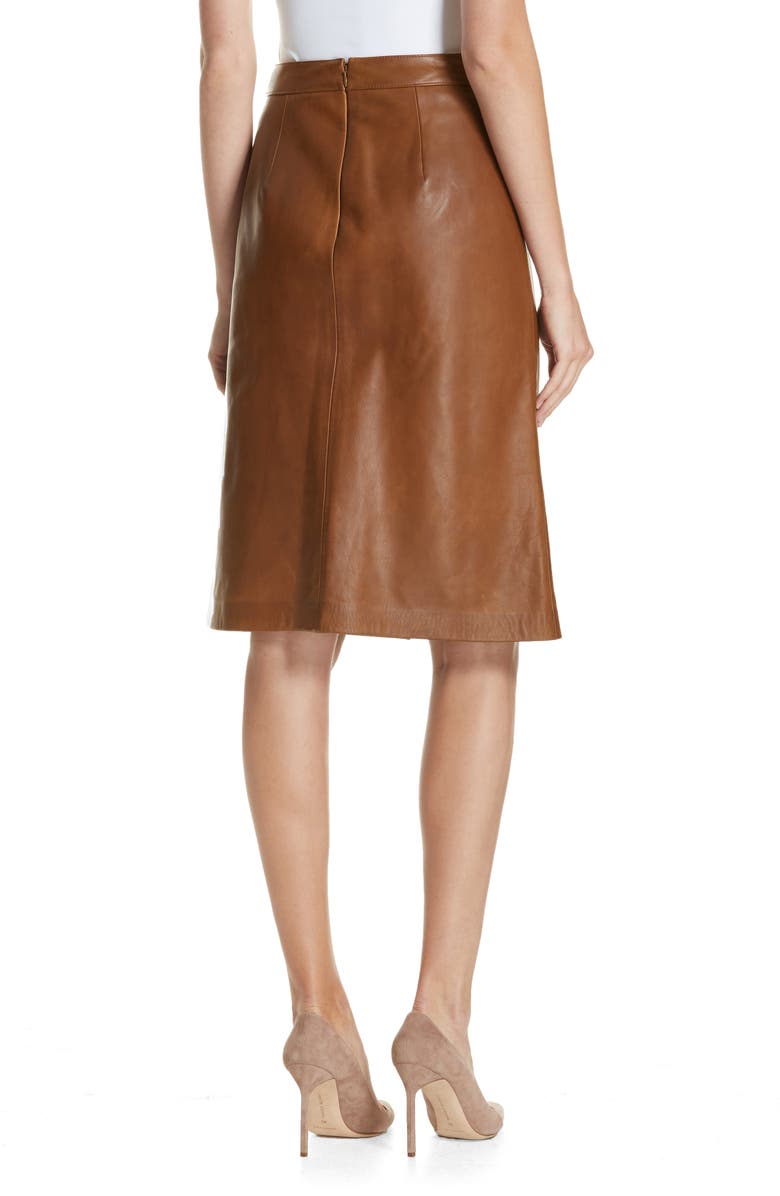 Nordstrom Signature Faux Wrap Leather Skirt, Alternate, color,